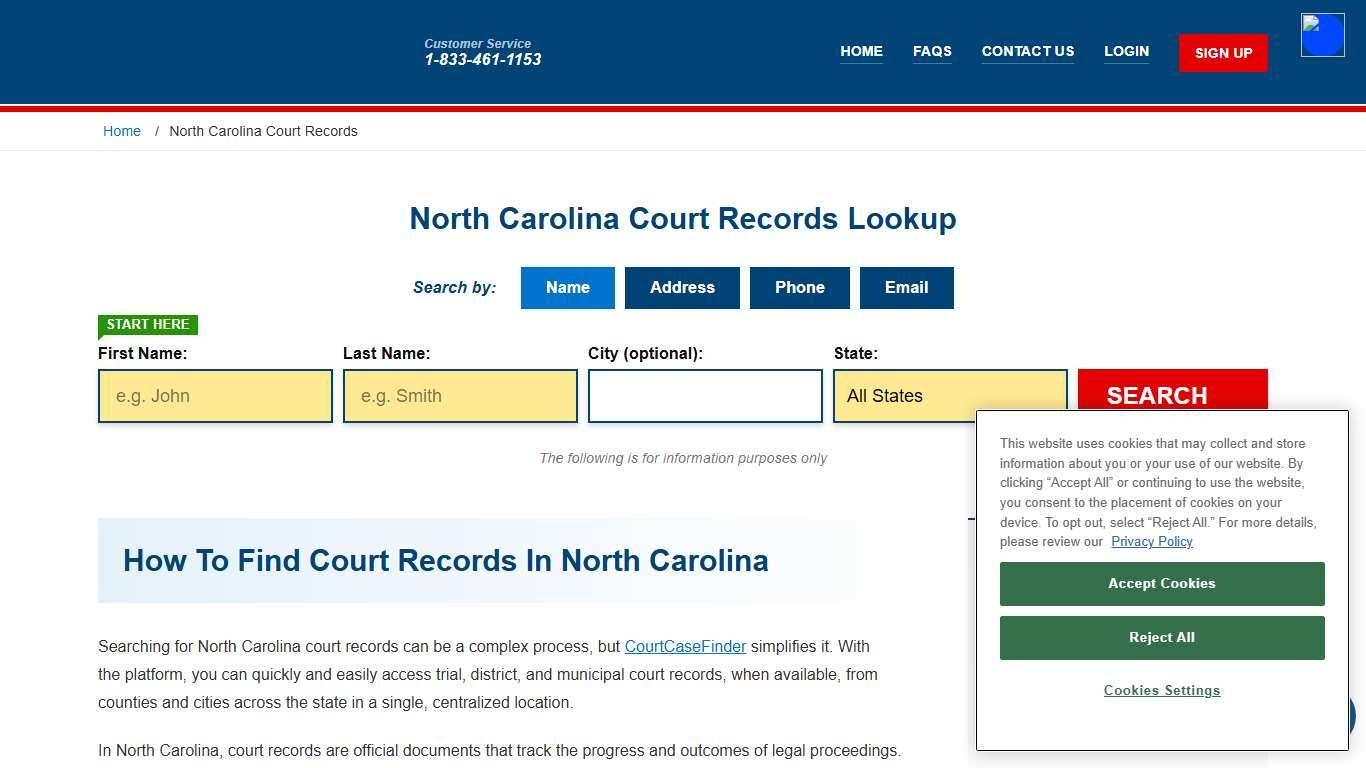 North Carolina Court Records Lookup - NC Court Case Search
