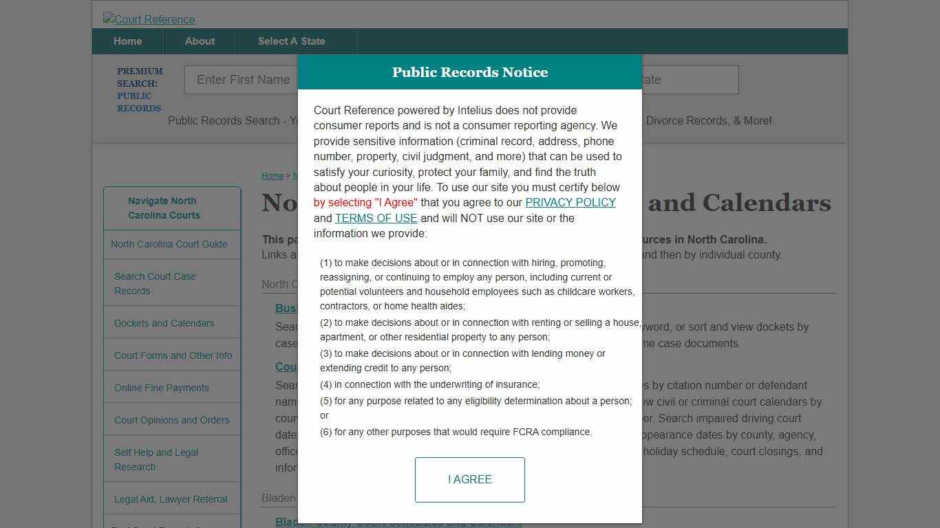 North Carolina Court Dockets and Calendars | CourtReference.com